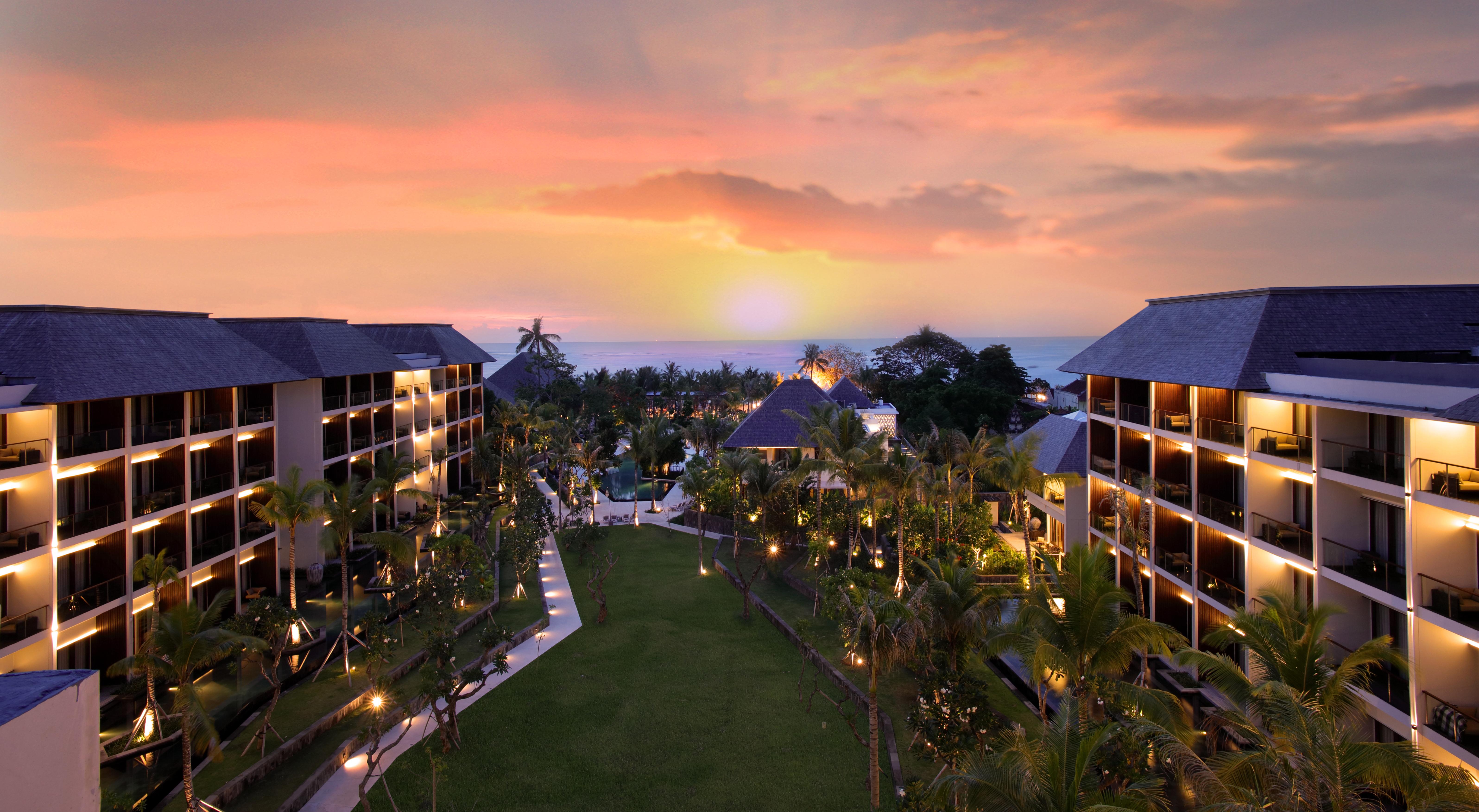 The Anvaya Beach Resort Bali Kuta  Exterior photo The resort at sunset